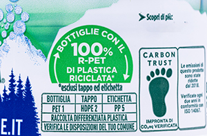 etichetta 100% R-PET